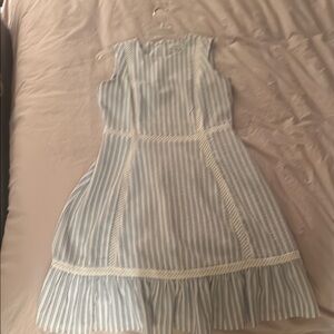 Striped Blue sleeveless midi dress